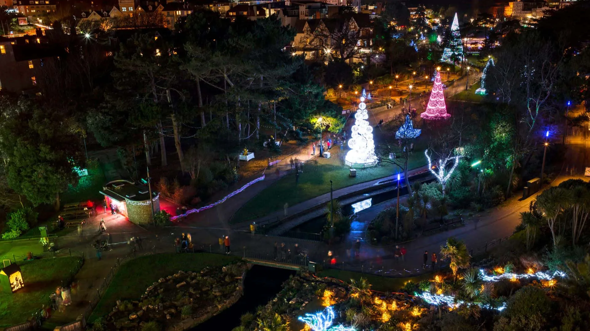 Aerial Shot Bournemouth Christmas Tree Wonderland trail