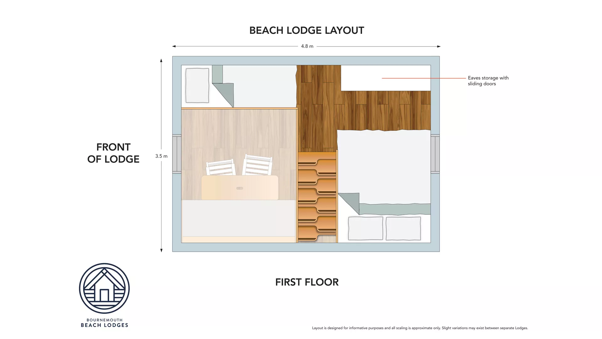 First floor plan of the beach lodges in Bournemouth