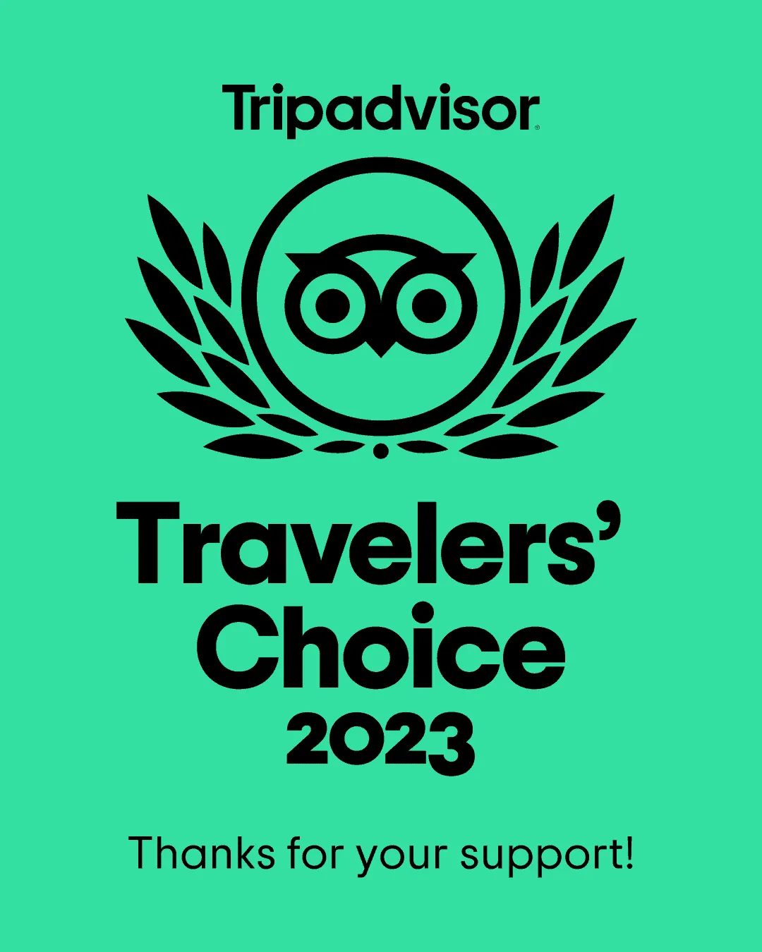 Tripadvisor Travelers' Choice 2023
